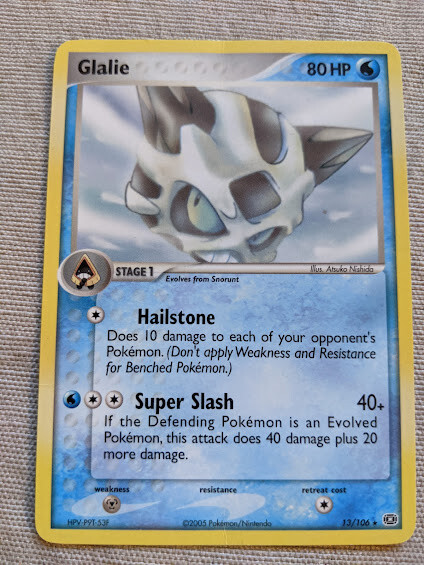 Moderately Played Condition Glalie 13/106 Non Holo Emerald Set MP Pokemon Card 