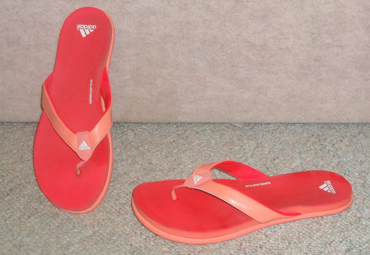 Women s orange ADIDAS Supercloud Plus thong flip flop sandals