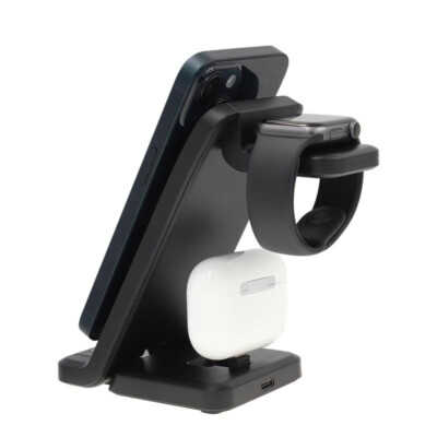 Portable 15W 3 in 1 Wireless Charger Stand Charging Station For iPhone Watch