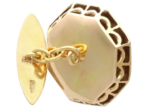 9.78ct Carnelian and 14ct Yellow Gold Cufflinks - Antique Circa 1890 - Picture 6 of 9