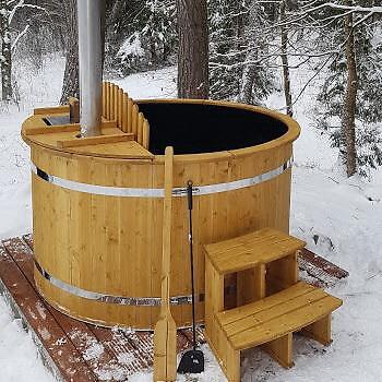 Whirlpool Pool Badefass Externer Bad Ofen Holz Garten Fass Thermoholz - Bild 7 von 12