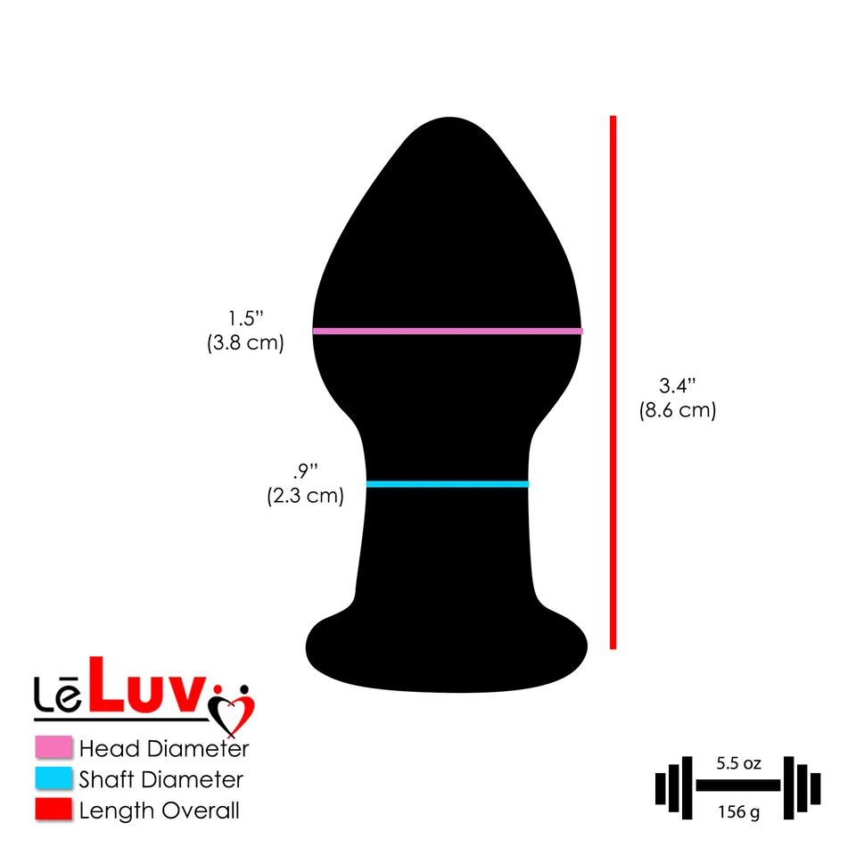 Enchufe trasero de vidrio con punta ámbar y azul corto grueso LeLuv Foto 4 de 4