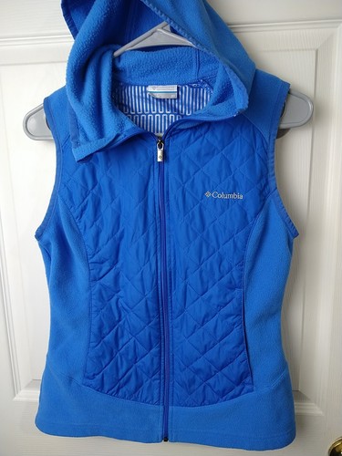 Columbia woman XS Vest Blue Thermal Coil Hooded Zip activewear outdoorwear - Picture 2 of 12