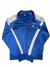 VTG 1980s Jacket NIKE Men's L Track Swoosh Navy Tag Tennis Blue Spell Out