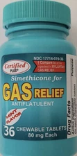 SHIPS N 24 HR-GAS RELIEF Bloating Pressure Chewable Mint Flavor Tablets 1ea 36pk
