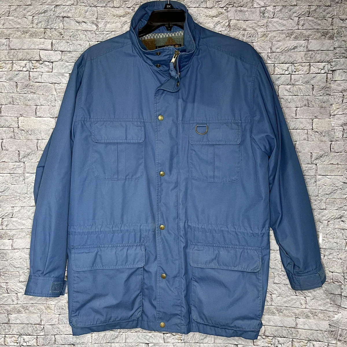 Vintage 90s Eddie Bauer Wool Lined Mountain Parka Jacket Blue