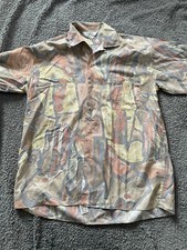 Gabicci Men's Abstract Pattern Allover Print Shirt Short Sleeve Button Up Sz L