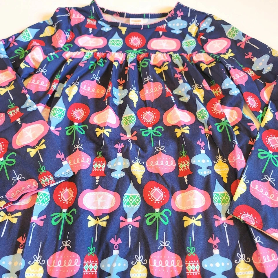 Gymboree Girl 7-8 Holiday Ornaments navy Nightgown Pajamas NWT PJs Winter - Image 2 of 2