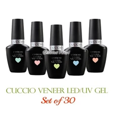 CUCCIO Veneer SET OF 30 Gel Colors Soak Off LED UV Nail Kit Lot 13 mL/0.43 oz