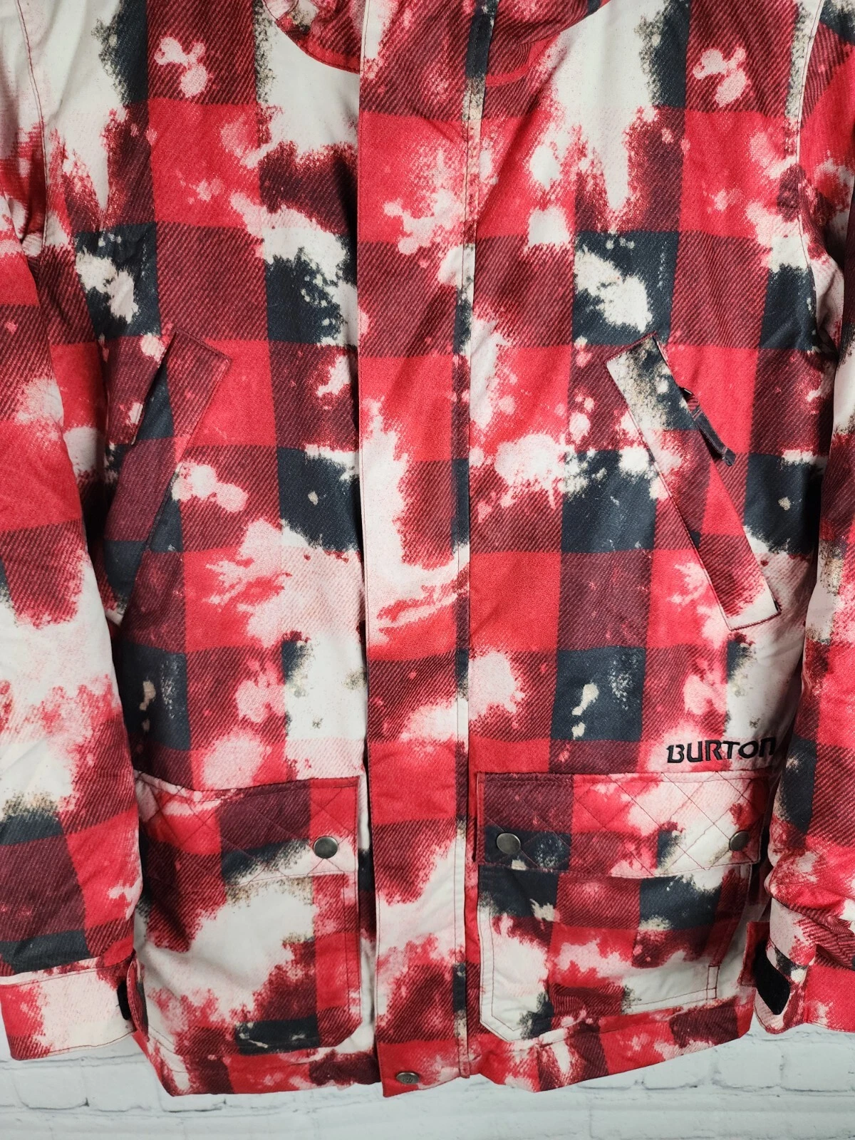 burton ski snowboard collection red plaid acid jacket