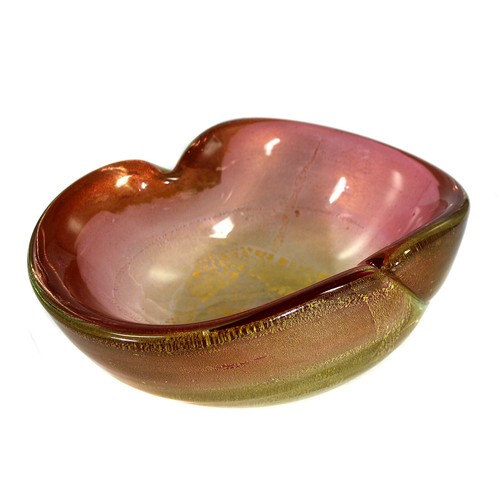 Uranium Glass Bowl with Rosaline Inner Catch, A. Seguso Circa 1953 - Picture 2 of 6