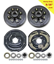 LIBRA HD 8 on 6.5" Trailer Hub Drum Kit 9/16" Studs +12"x2" Brake for 7K-8K Axle