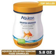 Aqueon Goldfish Food, Slow Sinking Granules, Color Enhancing, 5.8 oz