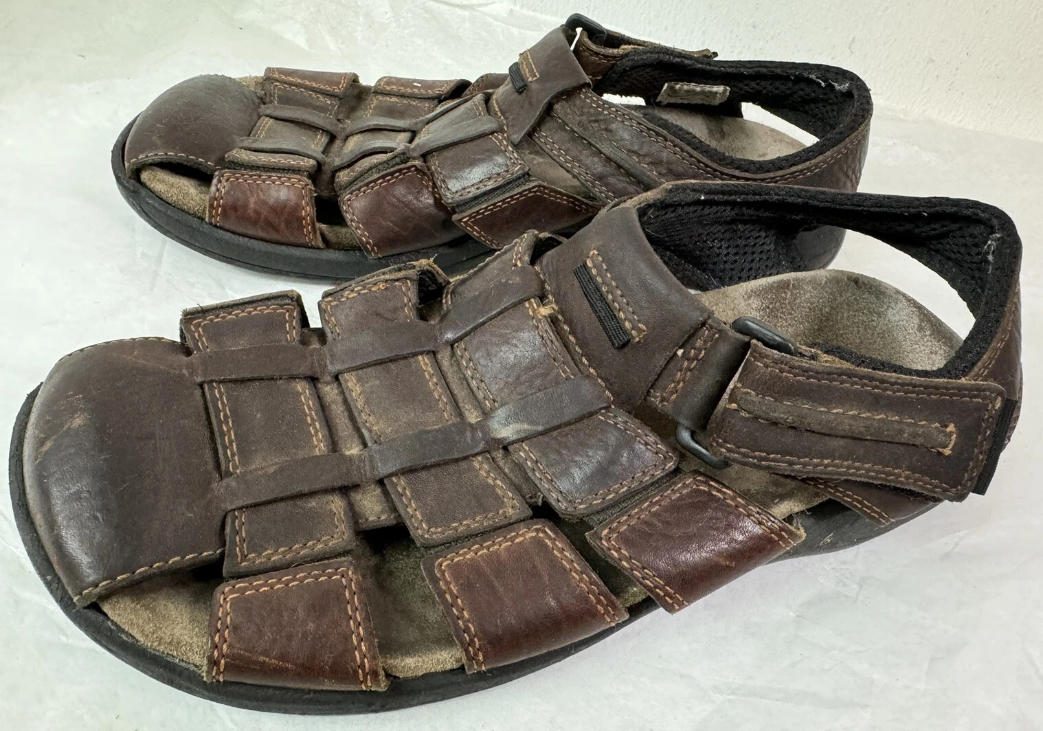 Sandali Clarks punta chiusa pelle marrone taglia 9M uomo 38052