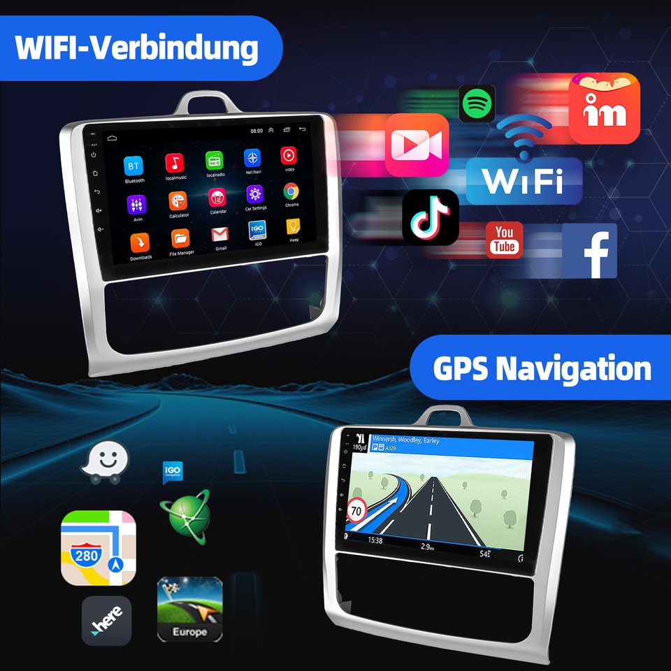 Android14 Autoradio Für Ford Focus MK2 MK II 2004-2011 GPS Kam Carplay