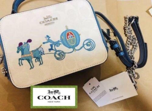 COACH Disney  Box Crossbody In Signature Canvas With Cinderella  - Picture 1 of 7