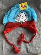 Dr. Seuss Thing One Thing Two Peruvian Laplander Winter Hat Beanie Cap NWT