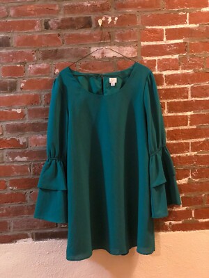 Women's A New Day Target Dark Green Bell Long Sleeve Mini Dress US Size M |  eBay