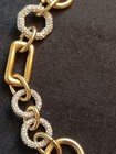Ann Taylor Pave CZ Link Goldtone Necklace Multi Shape Adjustable  — photo 3