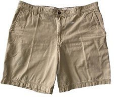 IZOD Shorts Men's Size 40 Flat Front Khaki 100 Cotton 9" Inseam