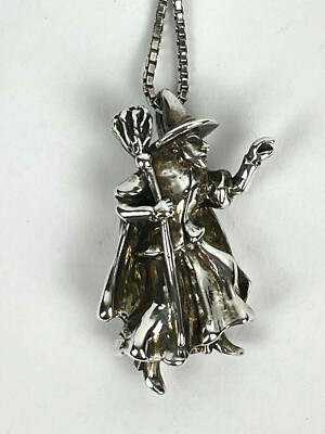 925 Sterling Silver WIZARD OF THE OZ 3D Necklace Wicked Witch of The West
