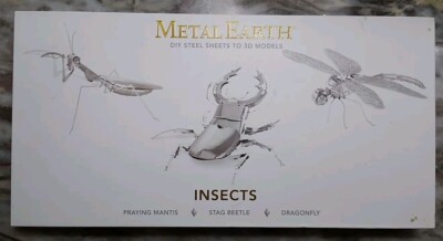 Metal Earth Model 3D KIT Insects PRAYING MANTIS STAG BEETLE DRAGONFLY Steel DIY