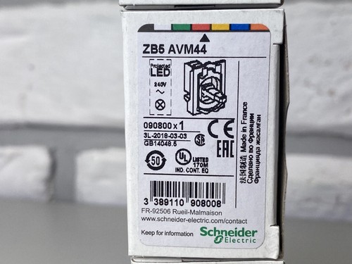 Schneider ZB5AVM44 red light block with body/fixing collar integral LED 230...24 - Picture 2 of 6