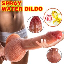 Big Realistic Ejaculating Squirting-Dildo Dong Cock Suction Cup Women Sex Toys