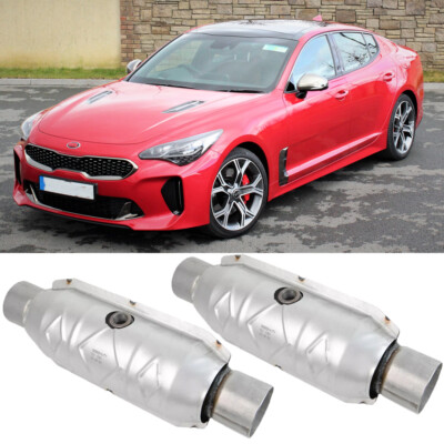 2Pcs 2.5''In&Out Catalytic Converter EPA Stainless Steel For Kia Stinger 3.3L V6