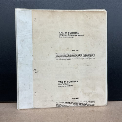 #ad Vintage VAX 11 Fortran Language Reference Manual amp; Users Guide April 1962 $59.99