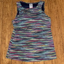 Lands? End Size 6DD Tankini Swimsuit Top Multicolor Stripe Lined Wireless Bra