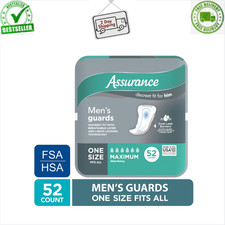 New Assurance Men's Guards Maximum Absorbency Incontinence Pads, 52 Count Pack