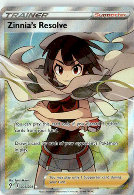 Zinnia's Resolve (Full Art) Holo Ultra Rare SWSH07: Evolving Skies 203/203 NM