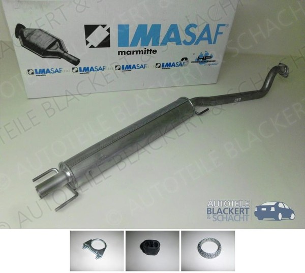Imasaf Auspuff Mitteltopf+ZubehöR für Opel Astra G 1.6-1.8+16V 62-85KW Flansch-image