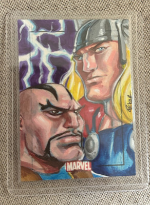 Marvel Heroes & Villains Sketchafex Sketch Card Thor    Original 1/1 Artwork