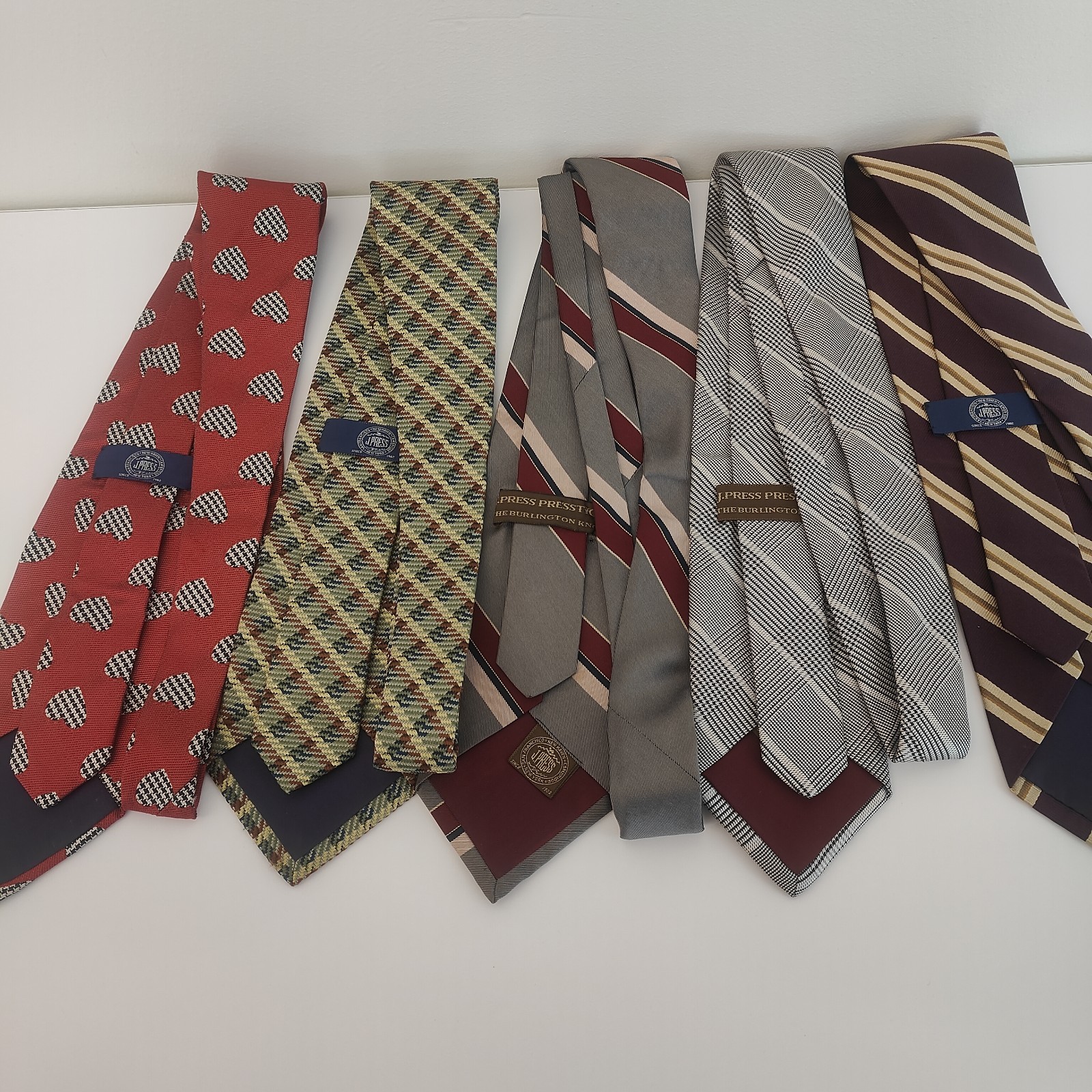 J. Press Silk Regent Stripe Ivy Style Made in Japan Pattern Lot of 5 Ties