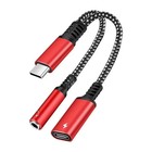 2 IN 1 Audio Charger Splitter Type C Aux Headphone Jack USB C to 3.5mm Adapter