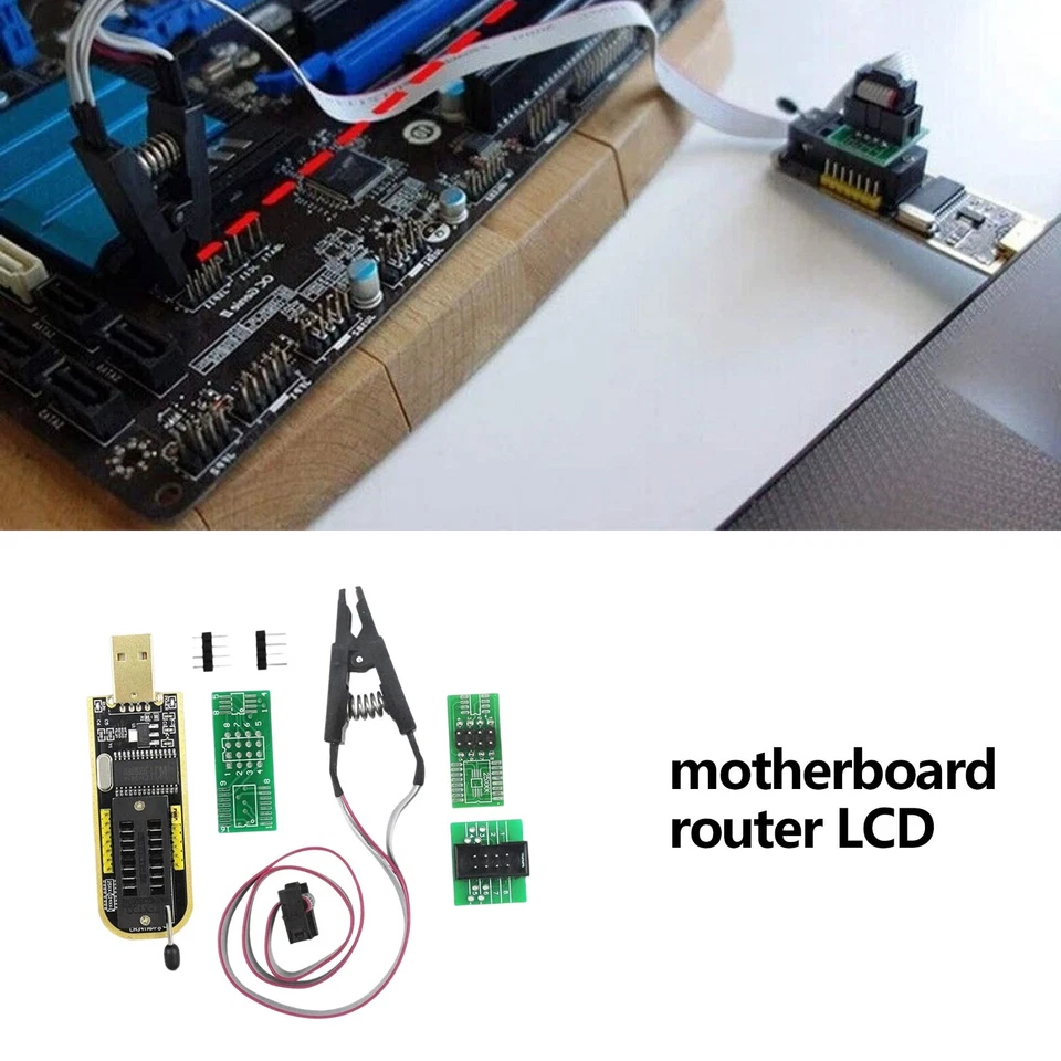 CH341A SOIC8 SOP8 Flash Chip EEPROM Programmer IC BIOS Test Clips 24 25 Series4r - Image 2 of 4