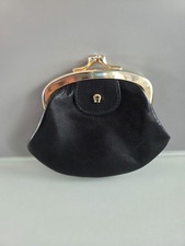 Vintage Etienne Aigner Leder Kleingeldbörse Schwarz | Knipserbügel | Italy
