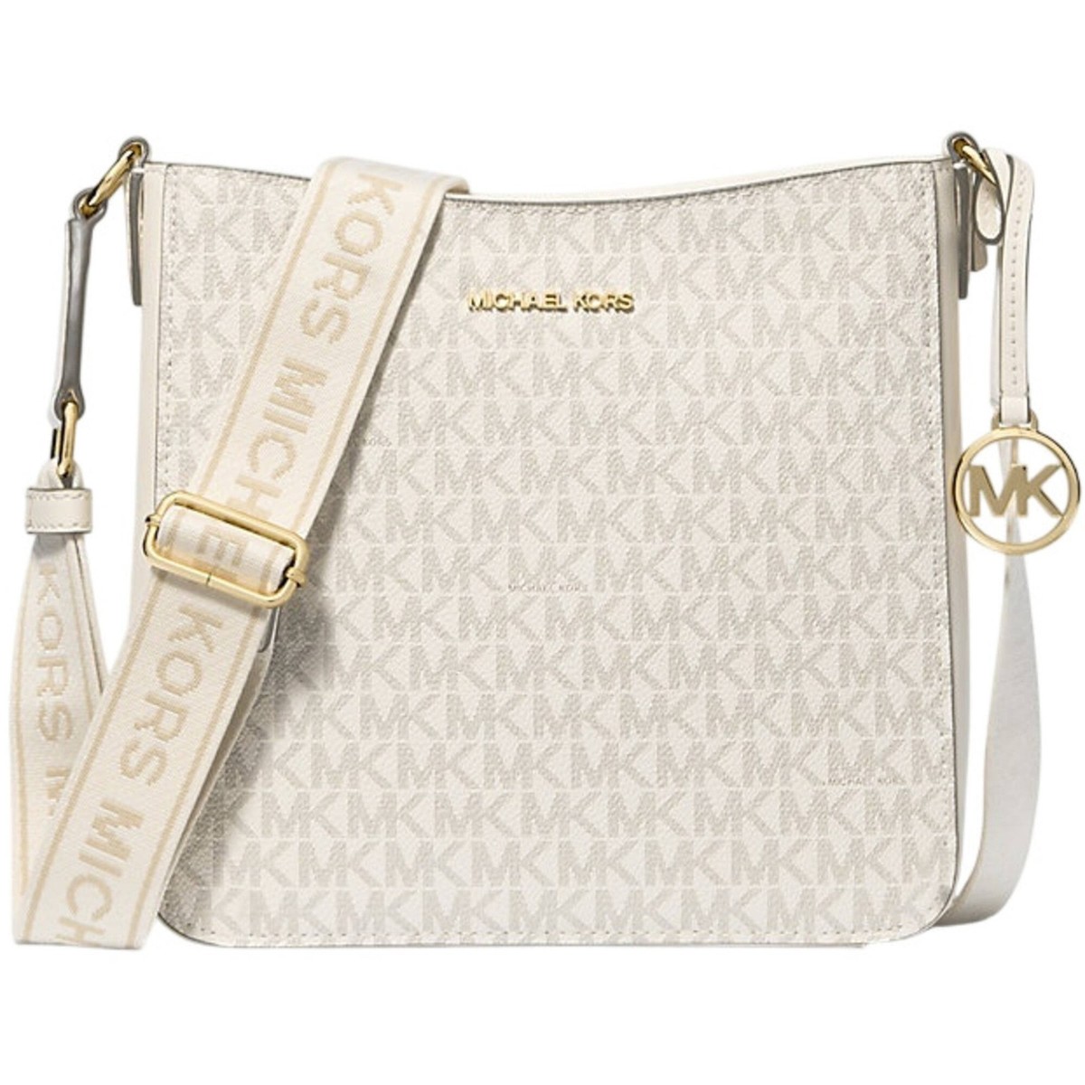 Michael Kors Women's Messenger Bag Jet Set, Light Cream Multi