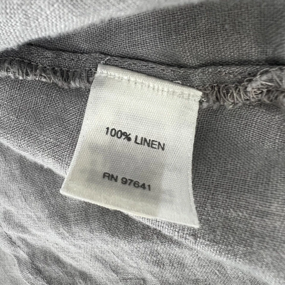 J. Jill Coastal Grandma Love Linen Shirt L Gray Minimalist Boho Coastal - Image 4 of 4