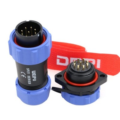 Industrial Threaded SP2110 Weipu SP21 9Pin Flange Mount Plastic Waterproof IP...