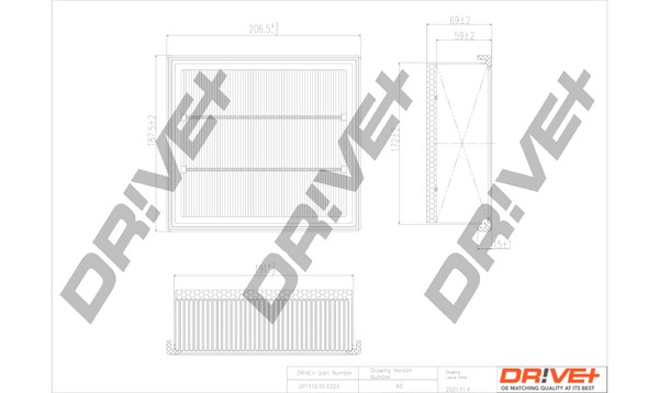 Dr!ve+ DP1110.10.0323 Air Filter for ALFA ROMEO,FIAT,JEEP