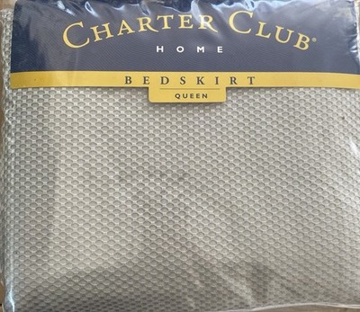 Charter Club Home- Queen Belvedere Mink' BEDSKIRT Compliments Damask Stripe -NIP