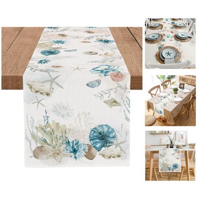 Stylish 13x90 Inch Tropical Burlap Table Runner - Perfect for Indoor/Outdoor