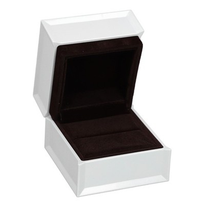 White Engagement Ring Box With LED Light Velvet Earrings Studs Ring Case Jew SET