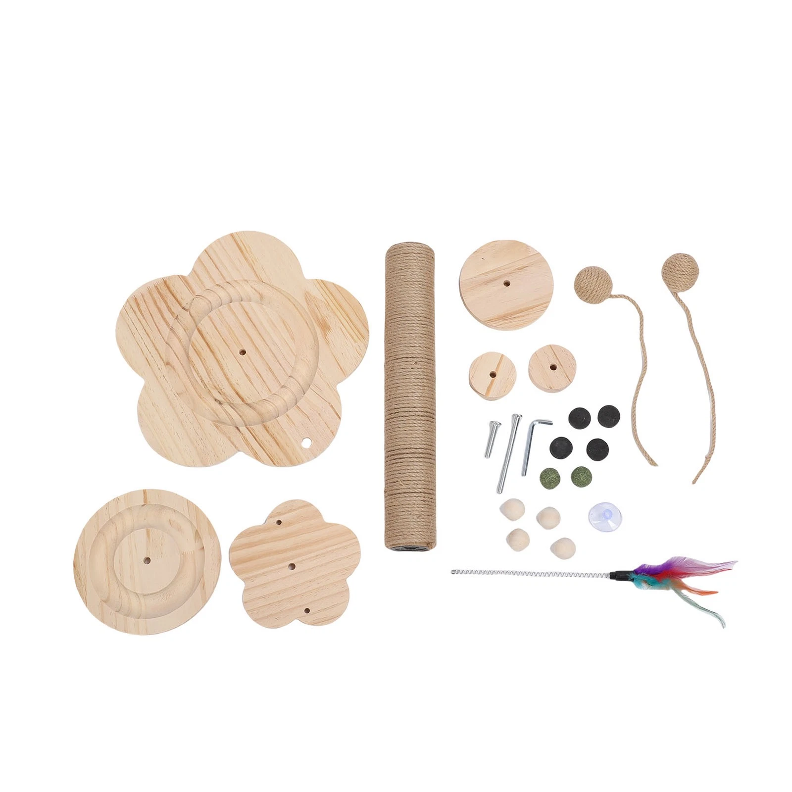 Solid Wood Cat Scratching Post Waterproof Base Interactive Ball Cat Toy
Opens in a new window or tab