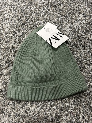 NWT Zara Men Medium Ribbed Green Beanie