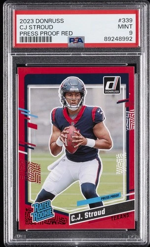 2023 PANINI DONRUSS PP RED #339 CJ STROUD PSA 9