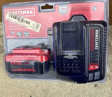 Craftsman CMCB204 V20 4.0ah Lithium-Ion Power Tool Battery With Charger NEW